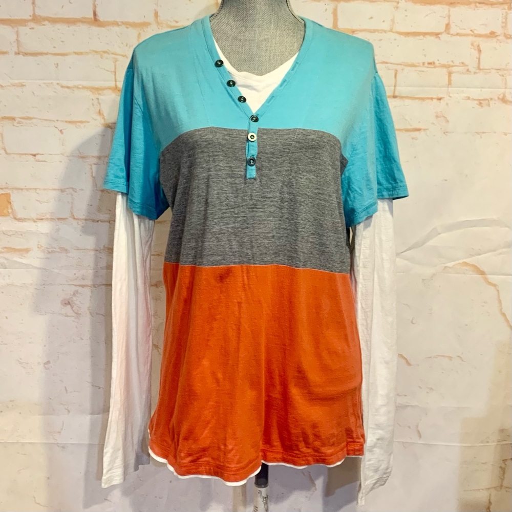 Bar III Faux Layered Long Sleeve Tee